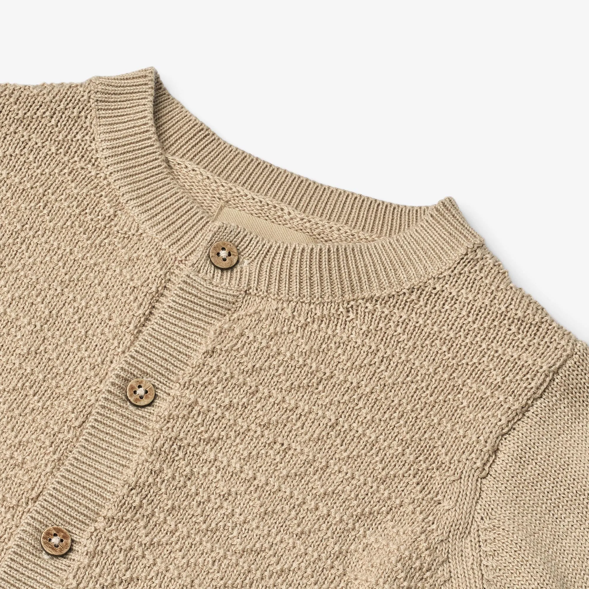 Knit Cardigan Bjrn - soft sand