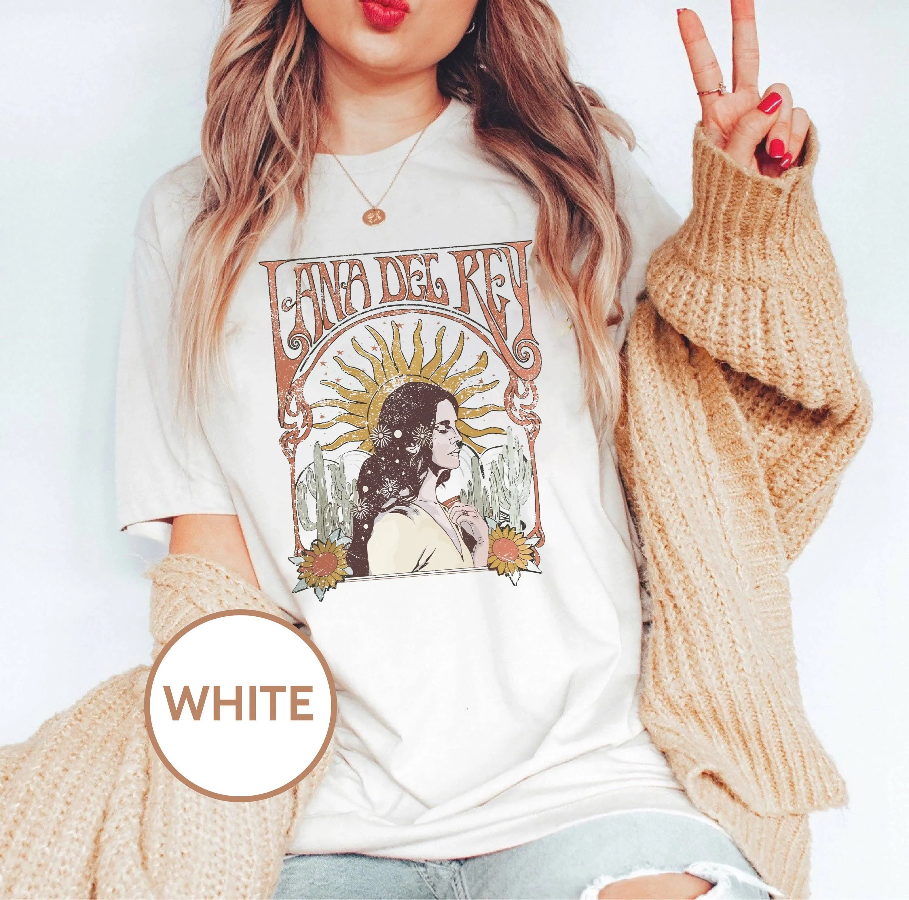 Lana Del Rey Beige T-Shirt