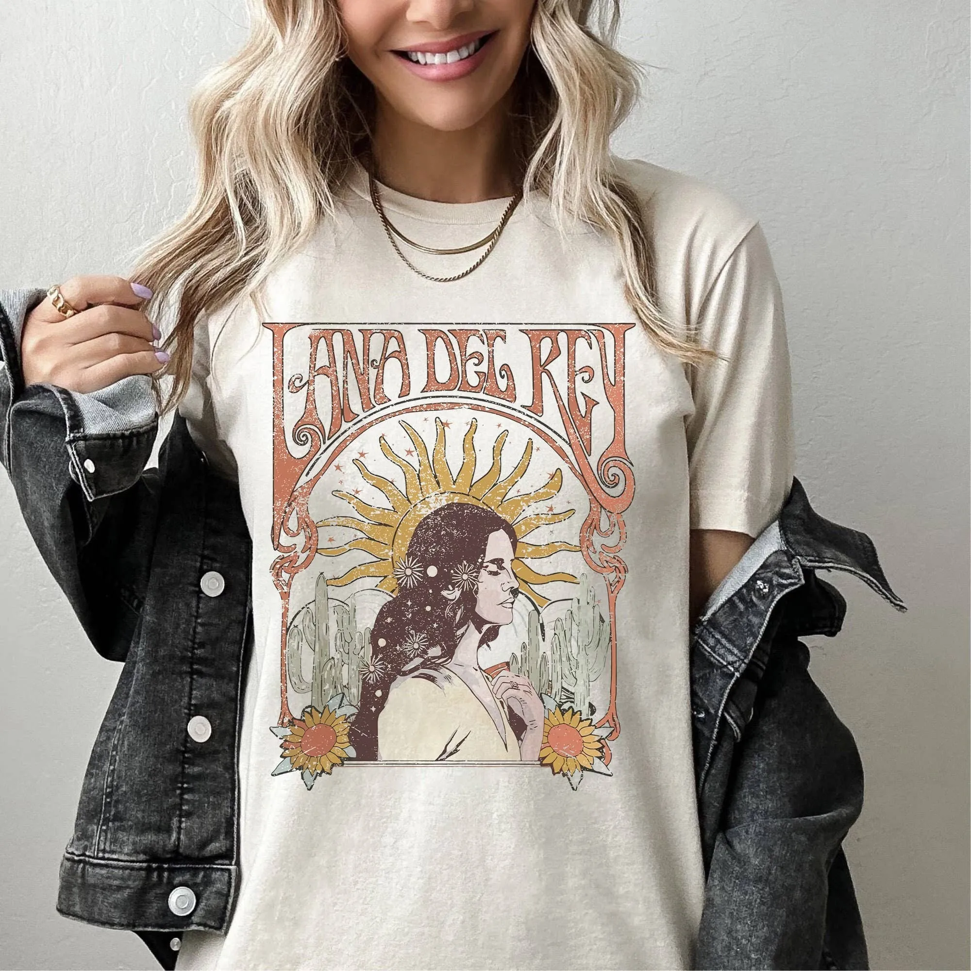 Lana Del Rey Beige T-Shirt