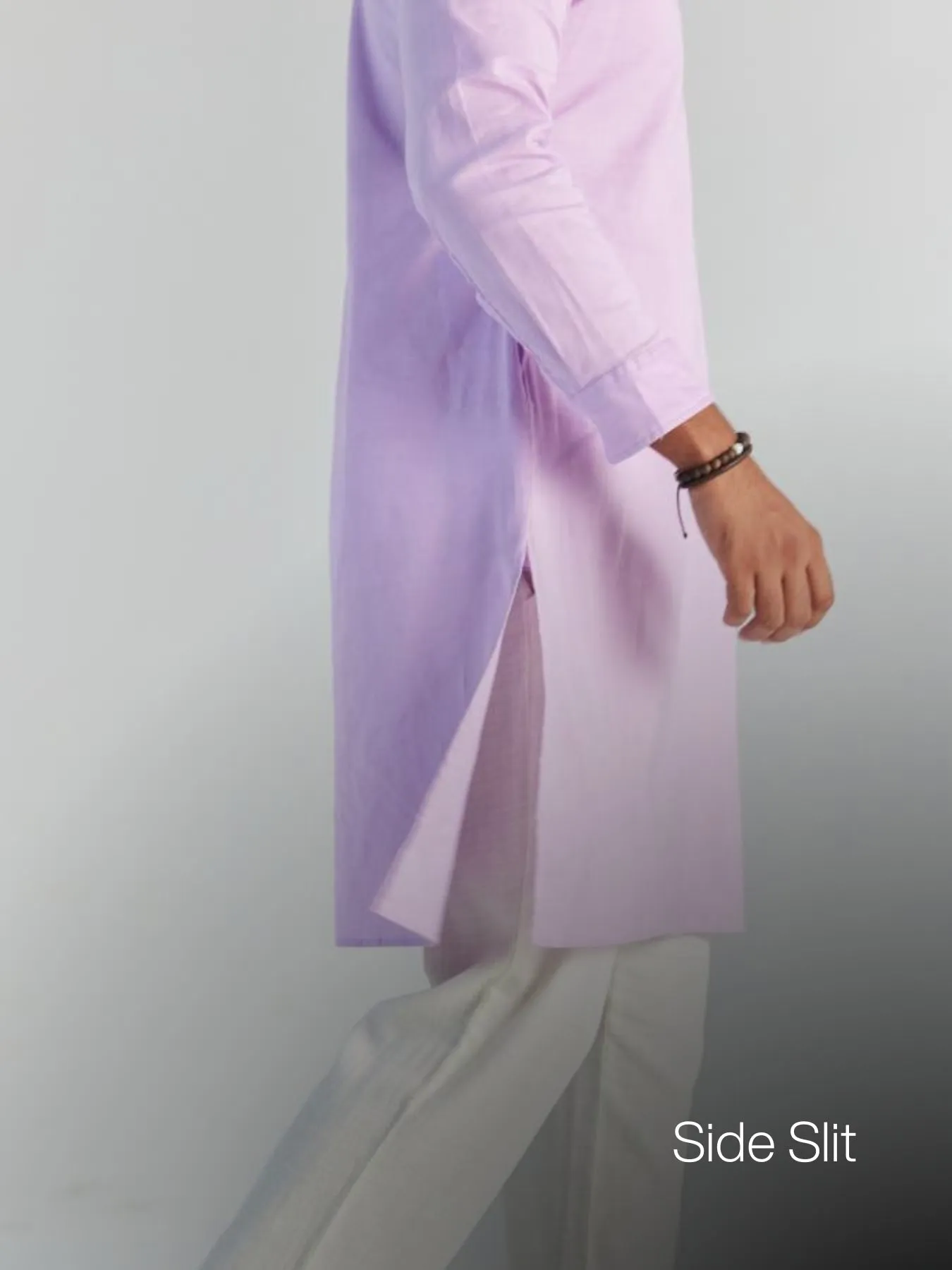 Lilac Airy Linen Long Kurta