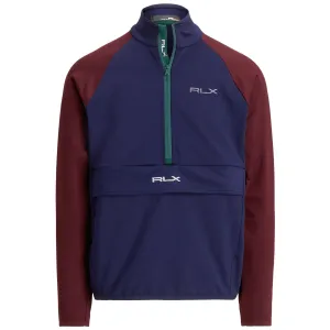 LS Luxury Performance Half Zip Refined Navy/Harvard Wine - AW23