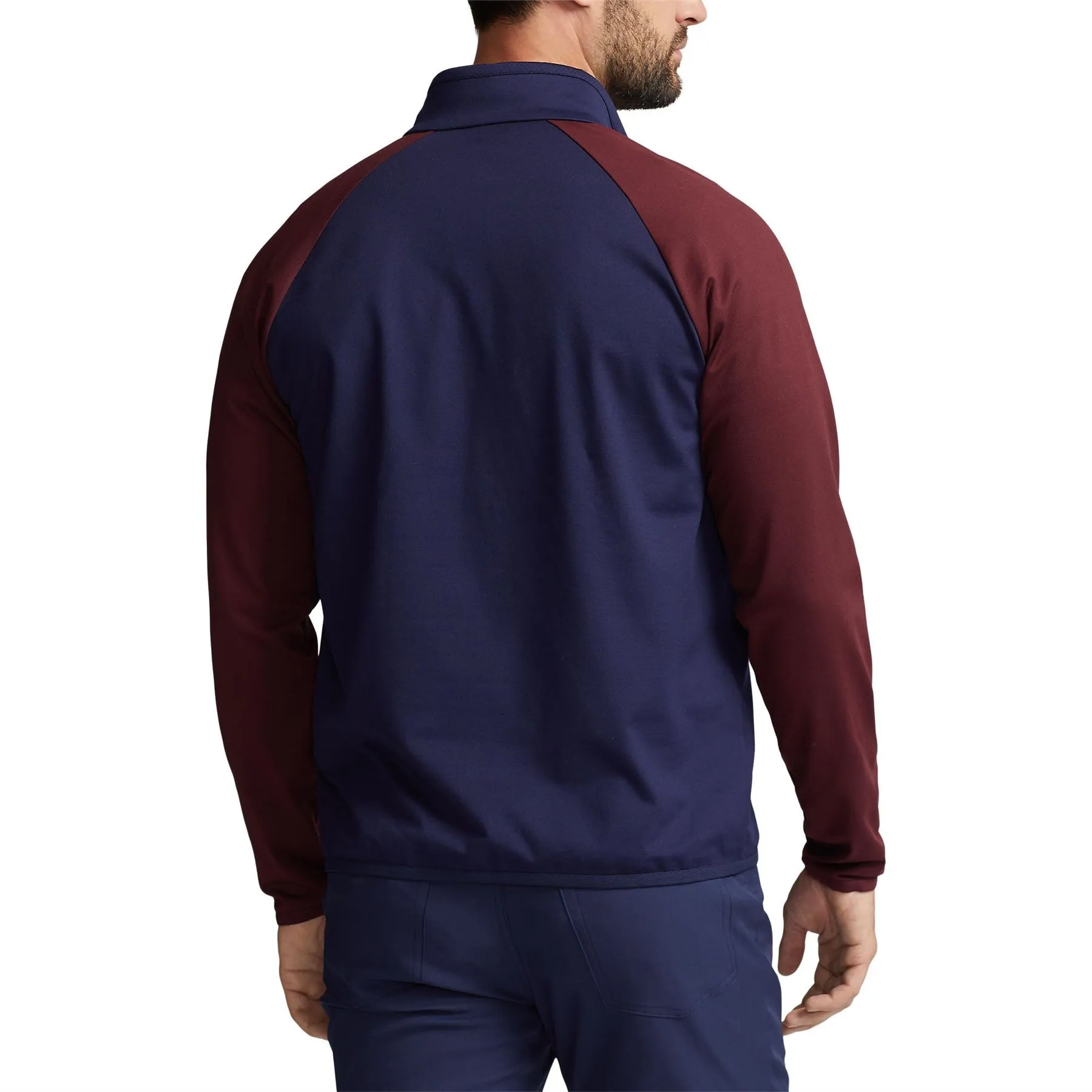 LS Luxury Performance Half Zip Refined Navy/Harvard Wine - AW23