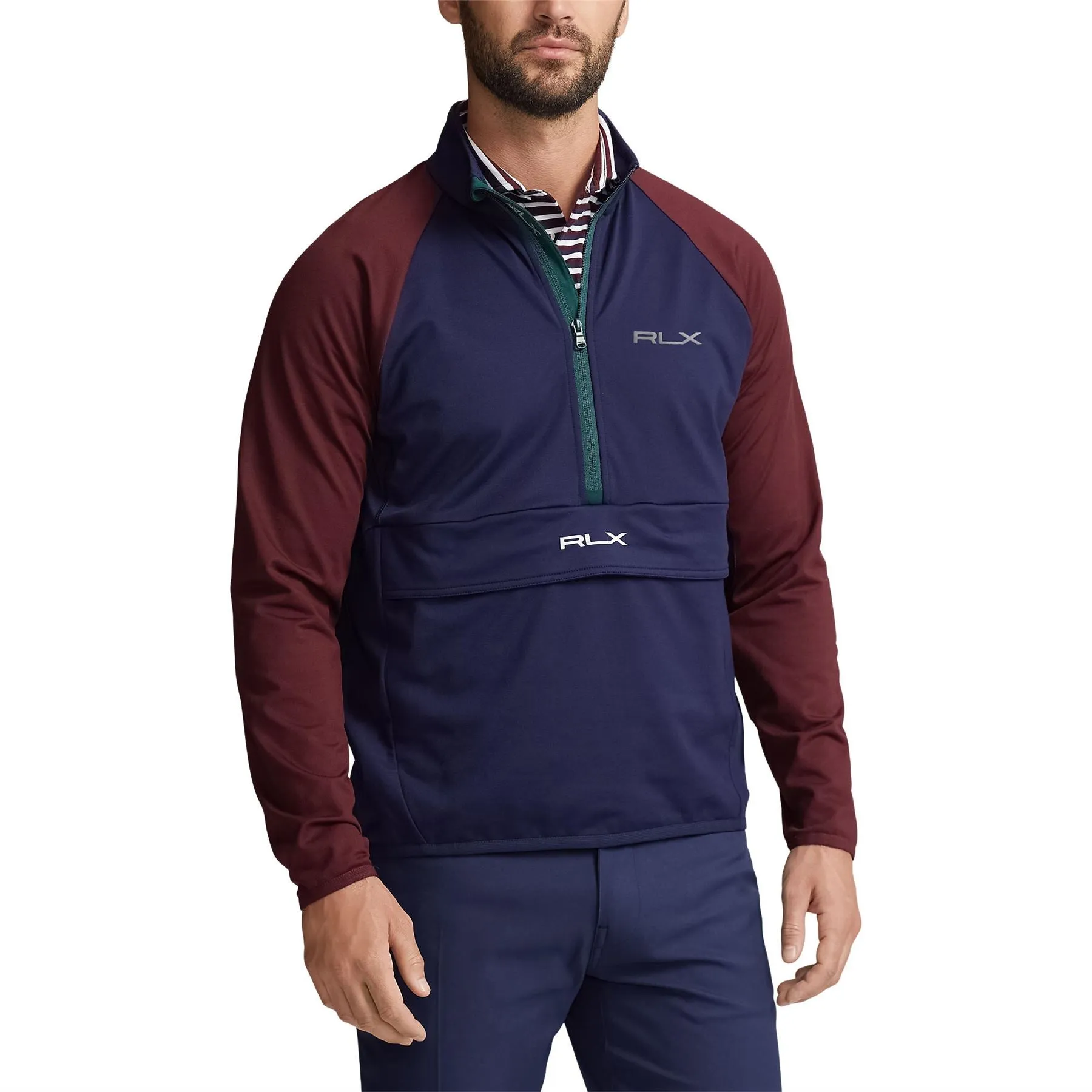 LS Luxury Performance Half Zip Refined Navy/Harvard Wine - AW23