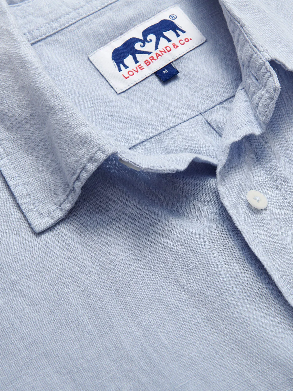 Men's Sky Blue Manjack Linen Shirt