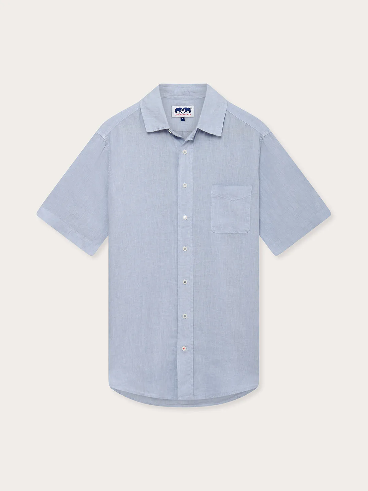 Men's Sky Blue Manjack Linen Shirt