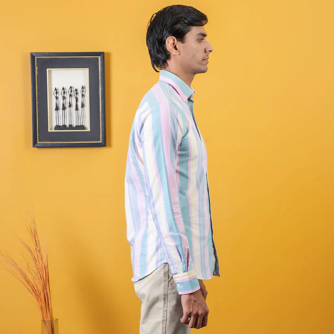 Multitrack Stripes Oxford Cotton Casual Shirt