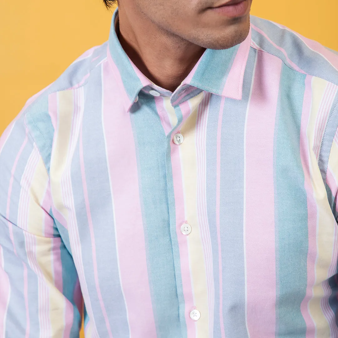Multitrack Stripes Oxford Cotton Casual Shirt