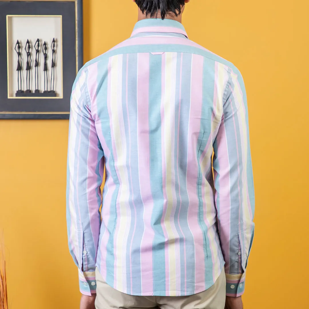 Multitrack Stripes Oxford Cotton Casual Shirt