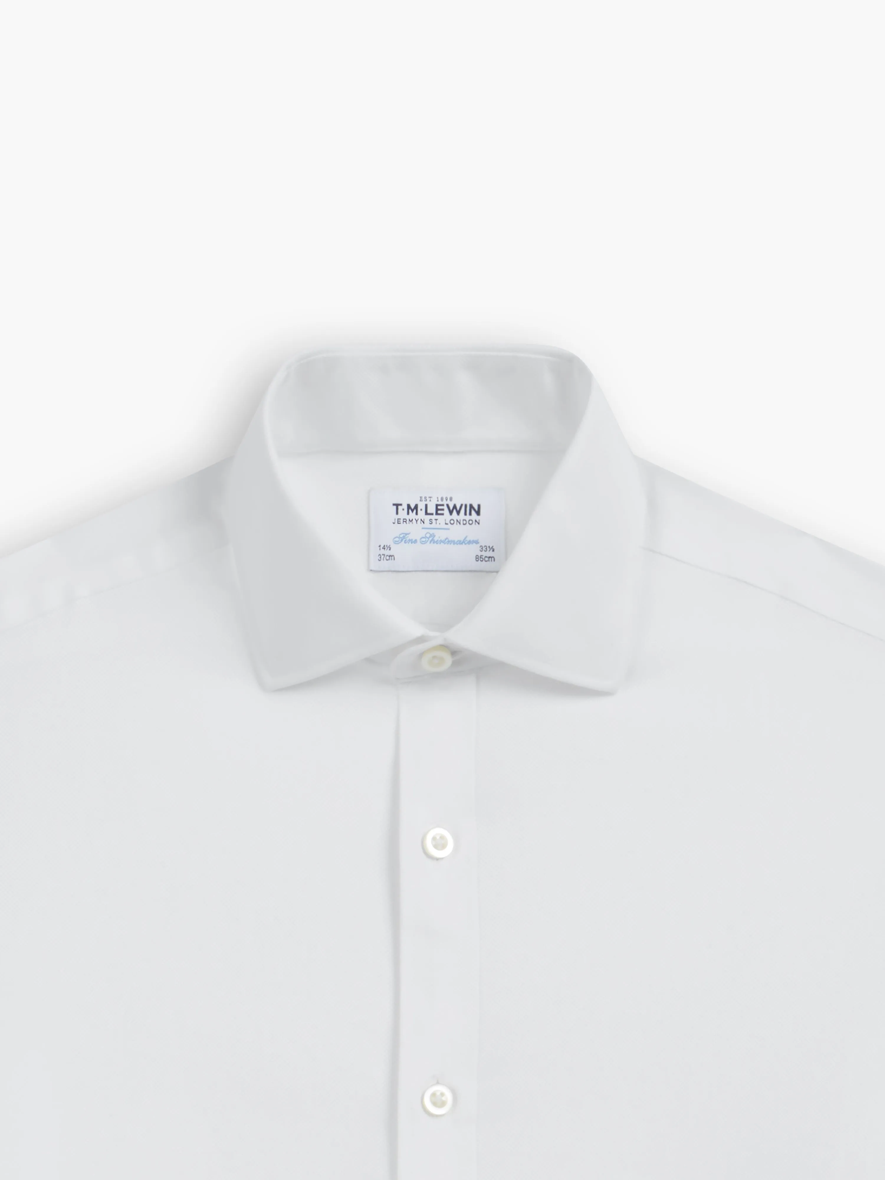 Non-Iron White Royal Oxford Fitted Dual Cuff Classic Collar Shirt