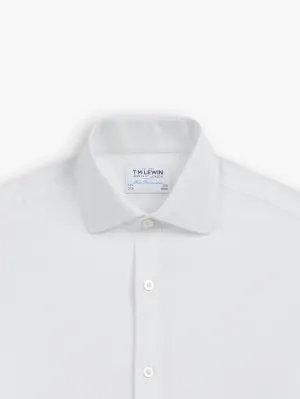 Non-Iron White Royal Oxford Fitted Dual Cuff Classic Collar Shirt