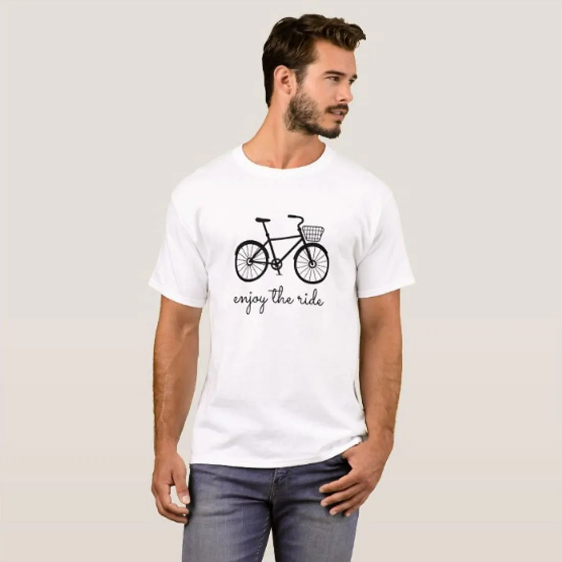 Nutcase Designer Round Neck Men's T-Shirt Wrinkle-Free Poly Cotton Tees - Enjoy The Ride