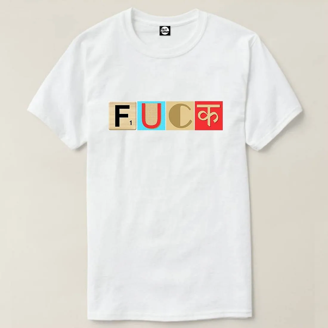 Nutcase Designer Round Neck Men's T-Shirt Wrinkle-Free Poly Cotton Tees - Fuck