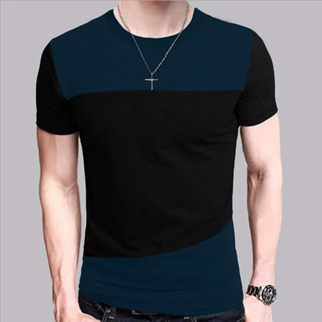 Oblique Contrast Mens Slim Fit Tees