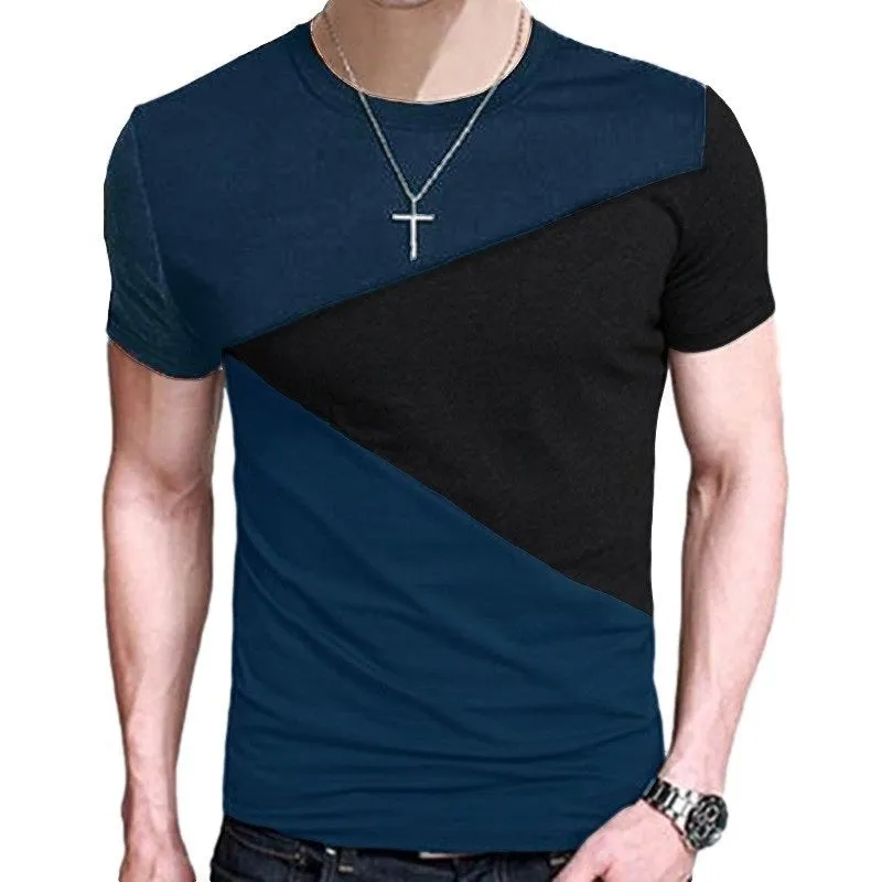 Oblique Contrast Mens Slim Fit Tees