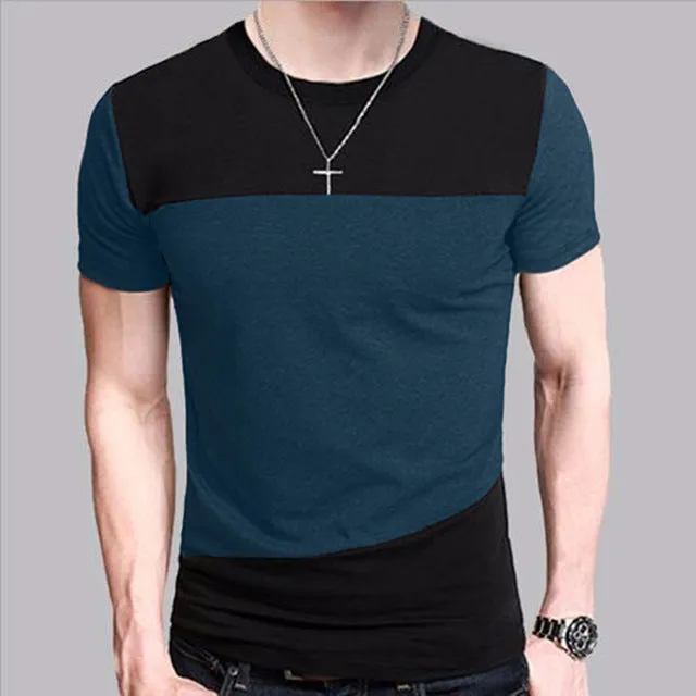 Oblique Contrast Mens Slim Fit Tees