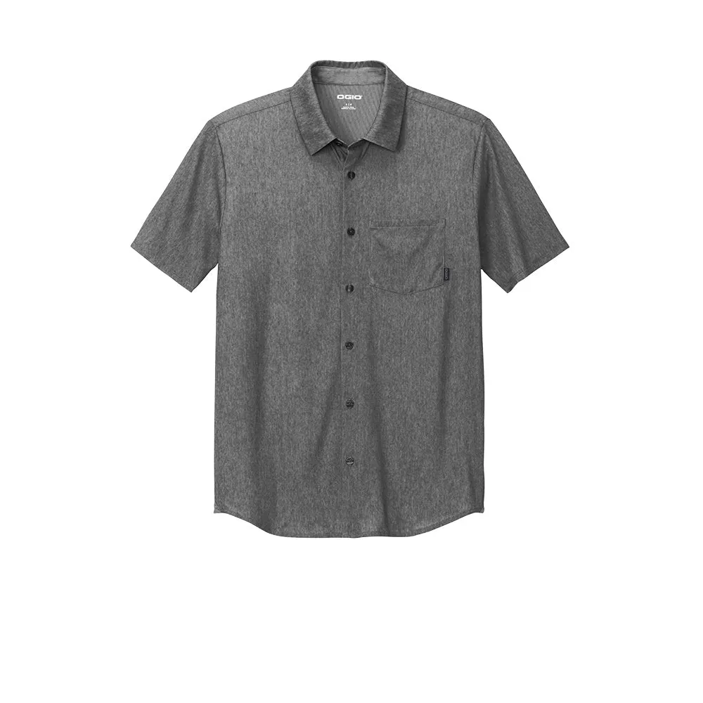 OGIO® Extend Short Sleeve Button-Up - Blacktop Heather