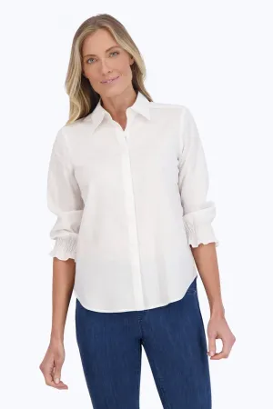 Olivia Easy Care Solid Linen 3/4 Sleeve Shirt