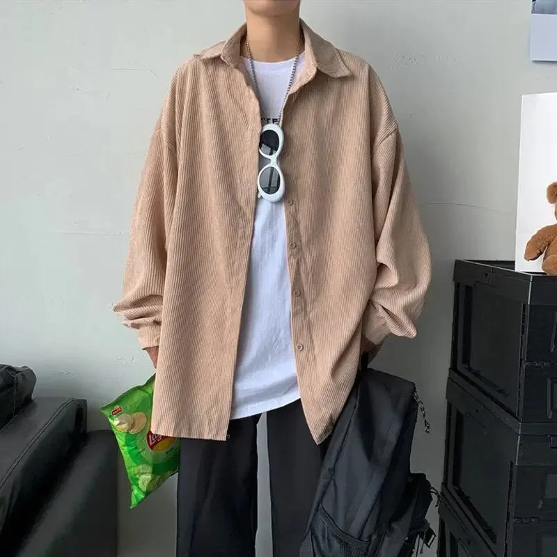 Oversized Corduroy Long Sleeve Shirts