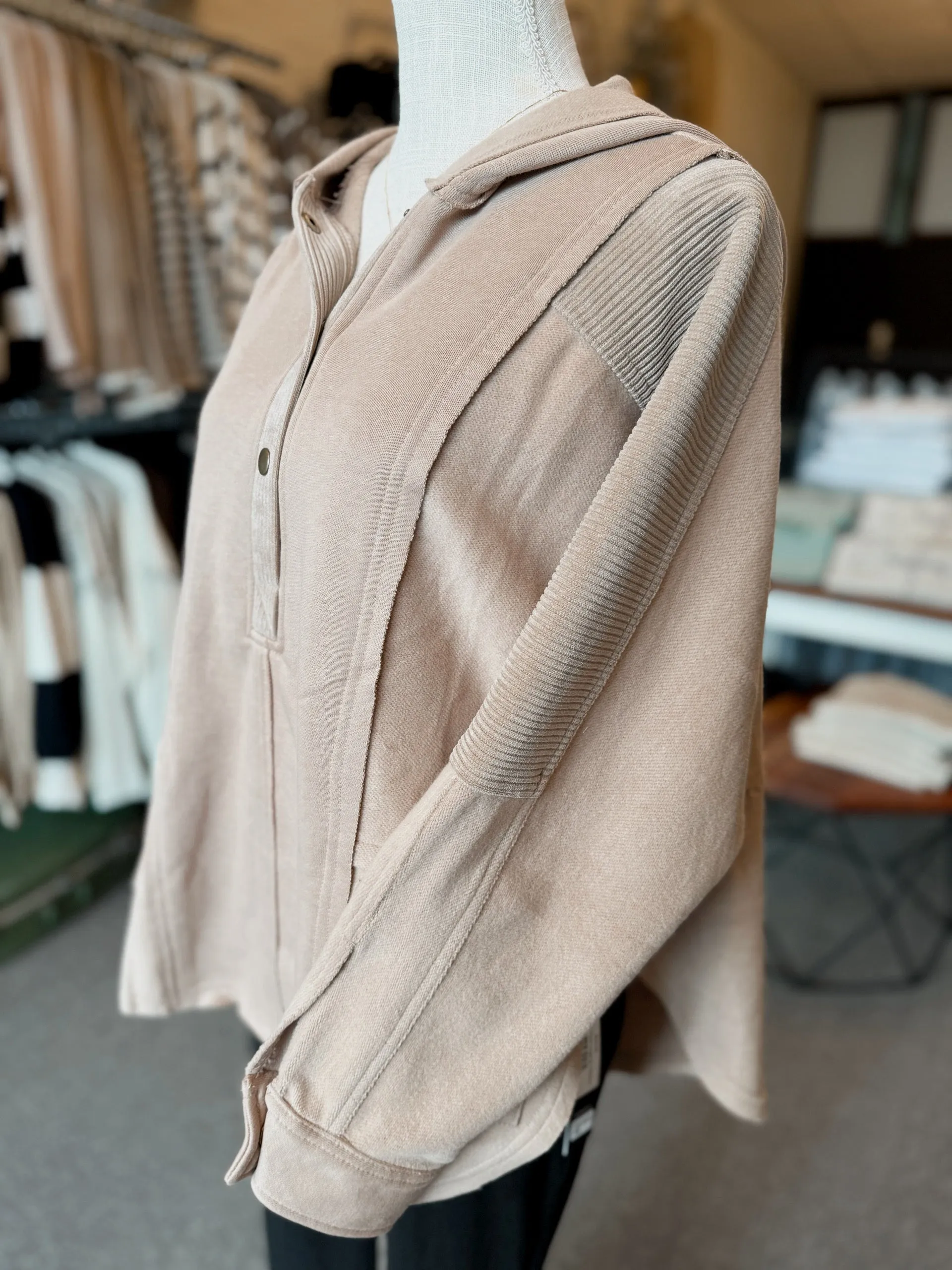 Patchwork Hooded Pullover