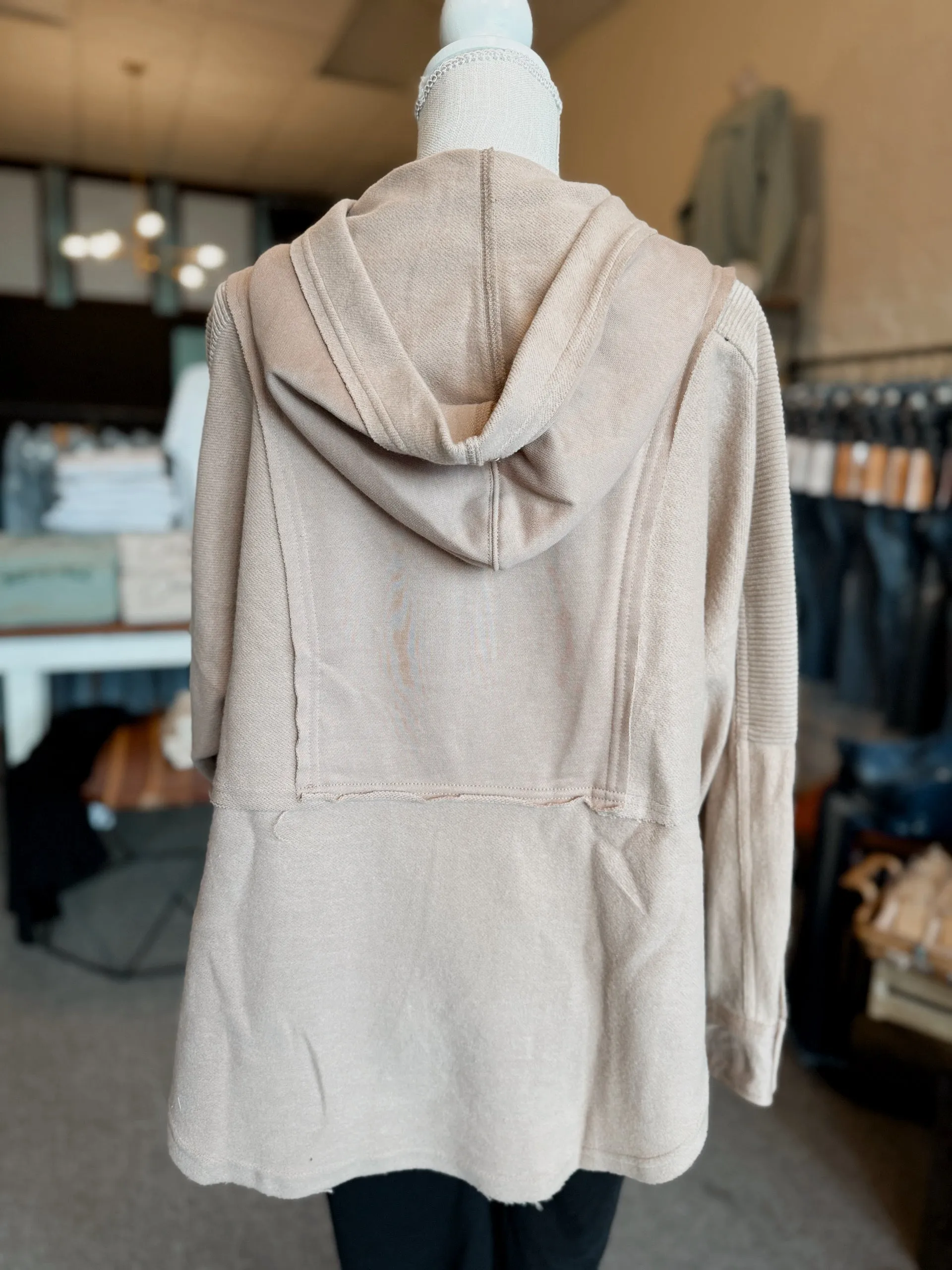 Patchwork Hooded Pullover