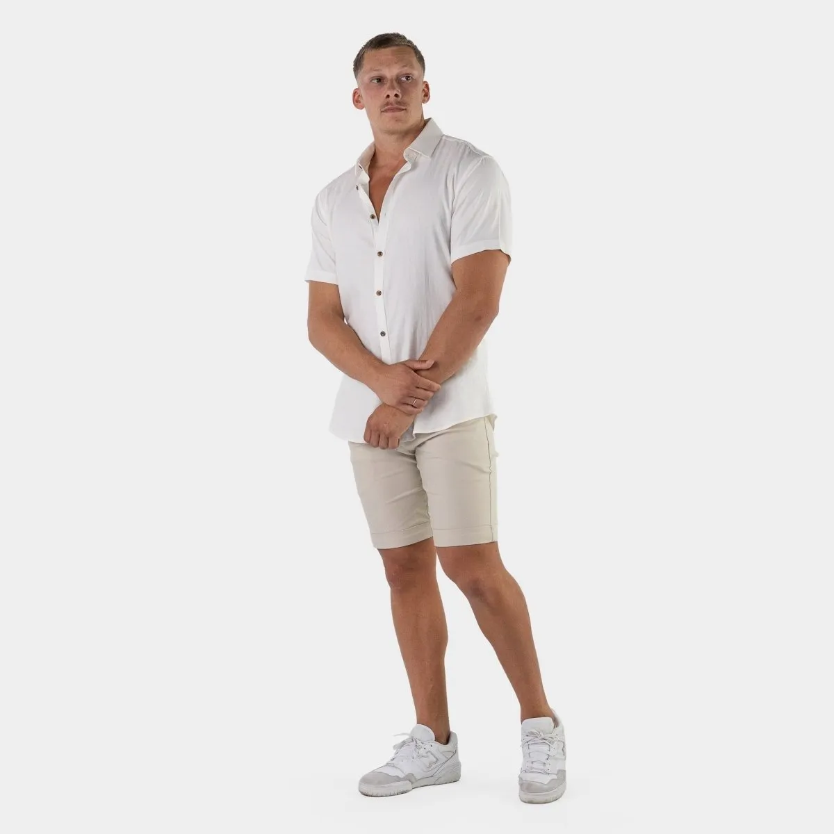 Performance Linen Short Sleeve Shirt - White