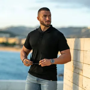 Performance Ribbed Polo - Black