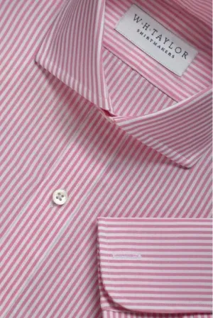 Pink Bengal Stripe Poplin Men's Bespoke Shirt