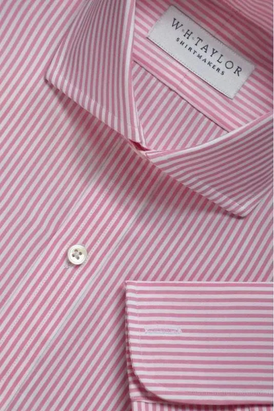 Pink Bengal Stripe Poplin Men's Bespoke Shirt
