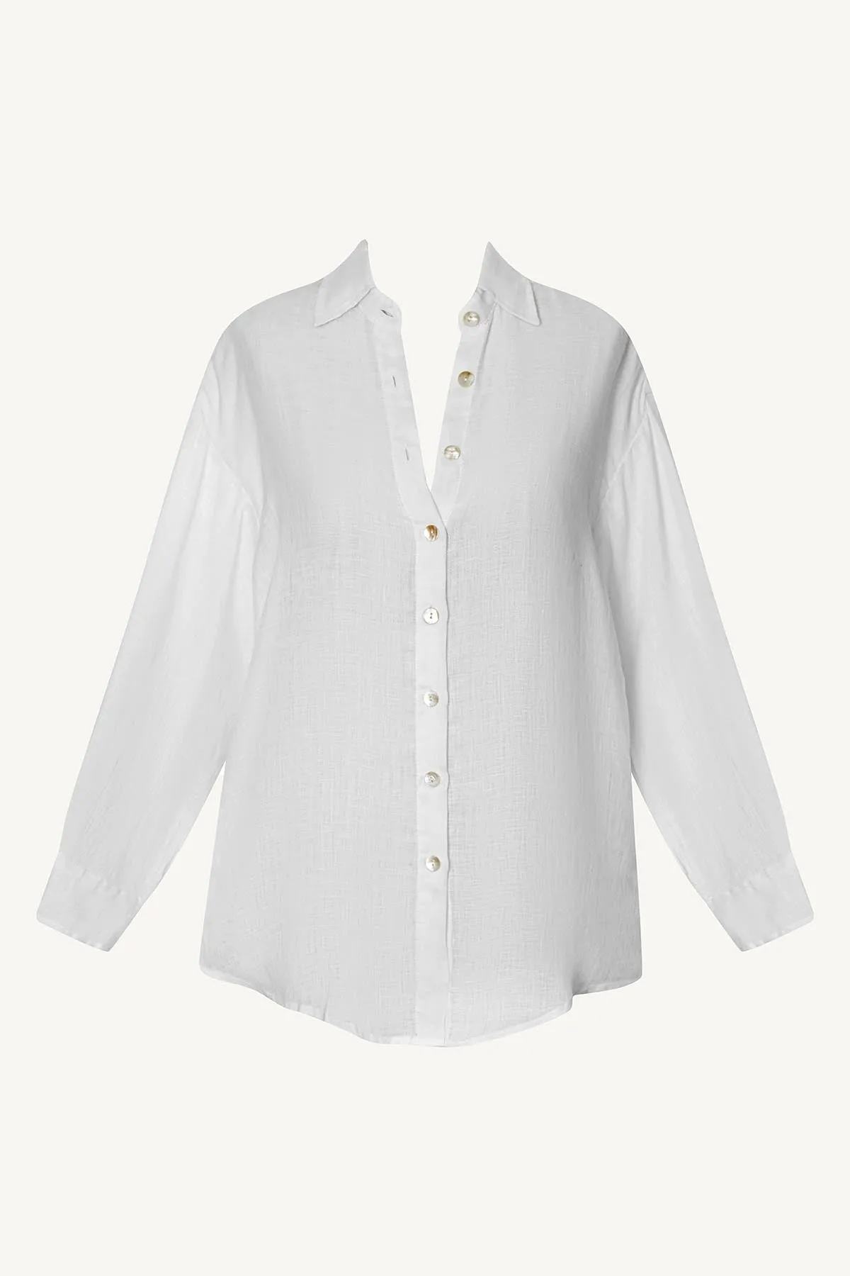 Playa Linen Boyfriend Shirt - White EcoLinen