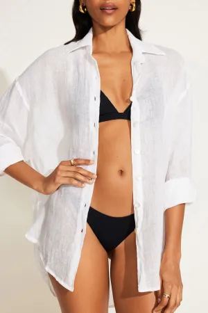 Playa Linen Boyfriend Shirt - White EcoLinen