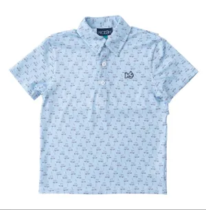 Pro Performance Polo in Powder Blue Golf Cart || Prodoh (Copy)