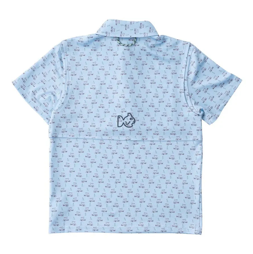 Pro Performance Polo in Powder Blue Golf Cart || Prodoh (Copy)