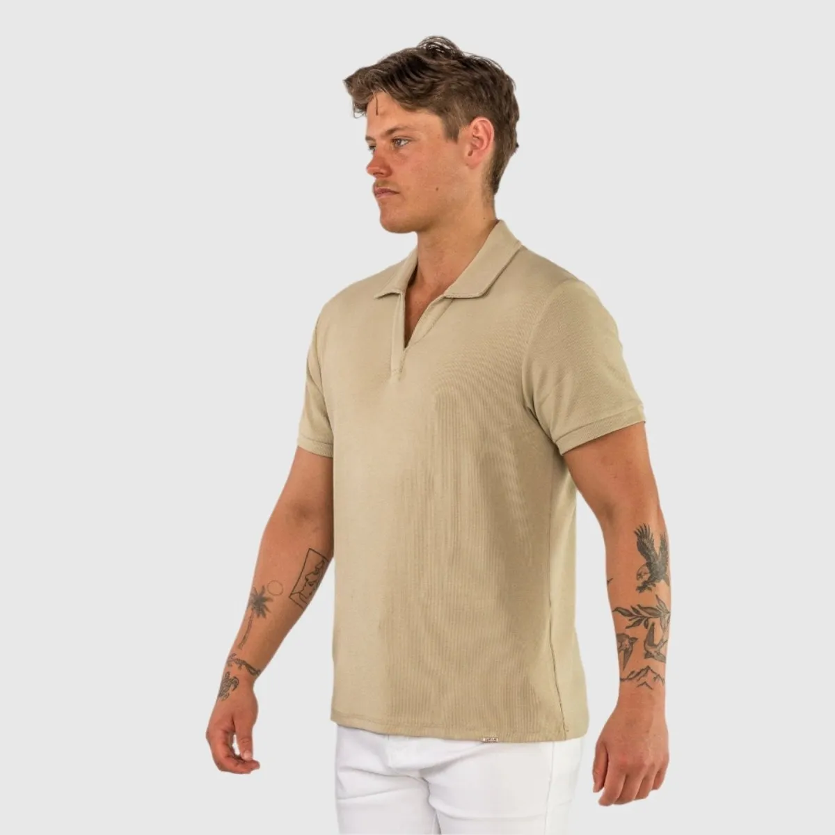 Rayon Stretch Polo - Oat