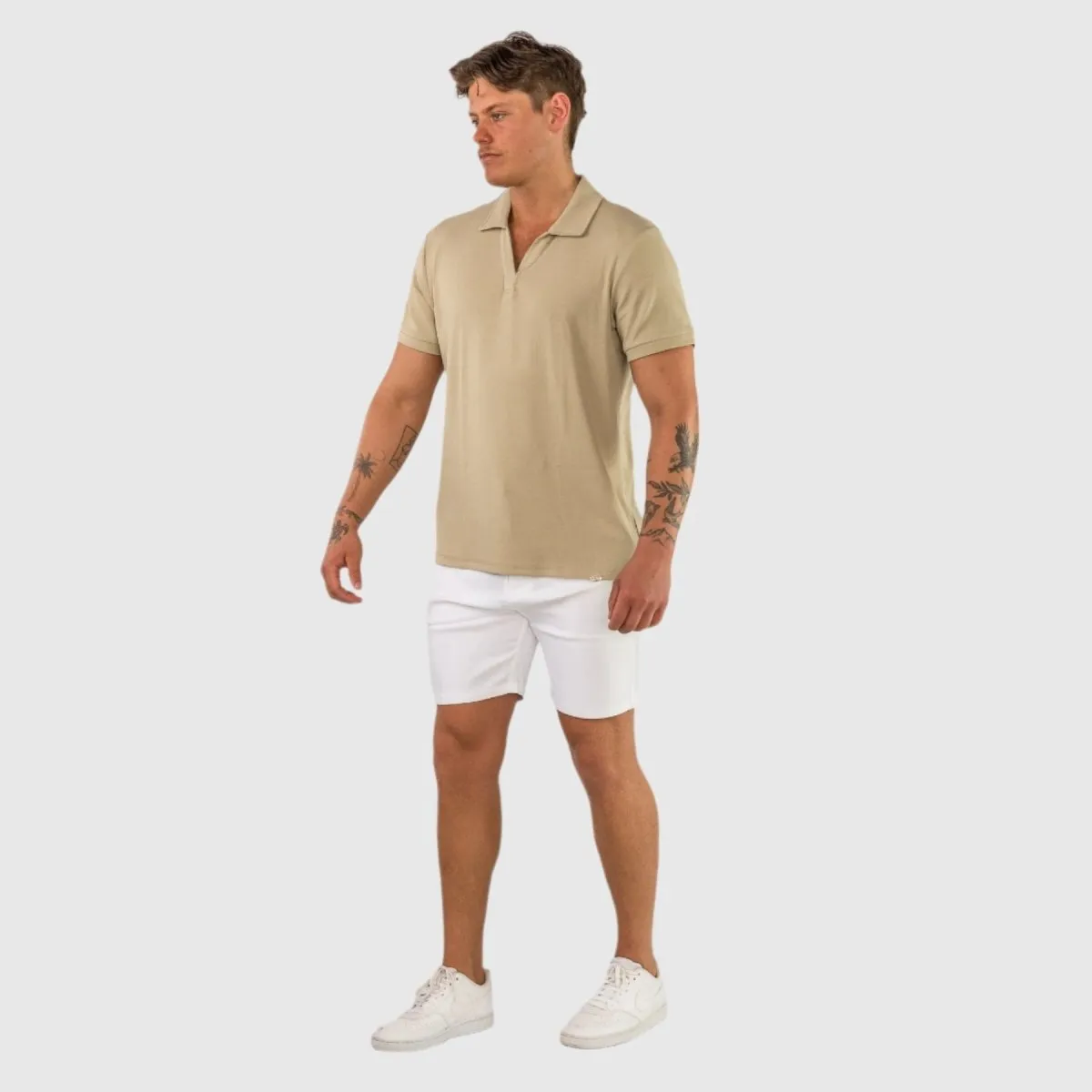 Rayon Stretch Polo - Oat