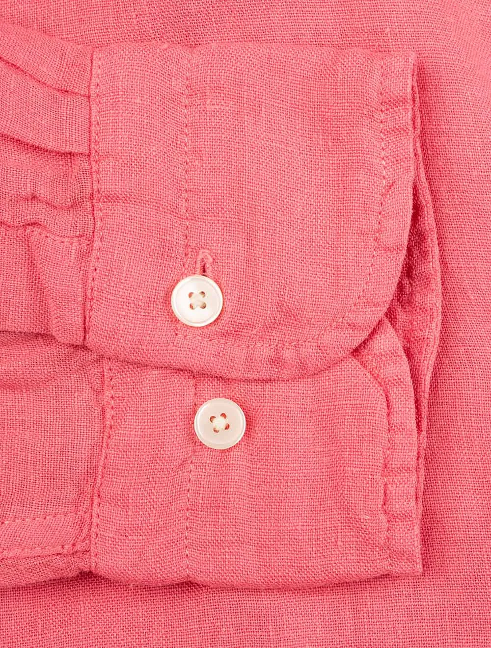 Regular Fit Garment Dyed Linen Shirt Rapture Rose
