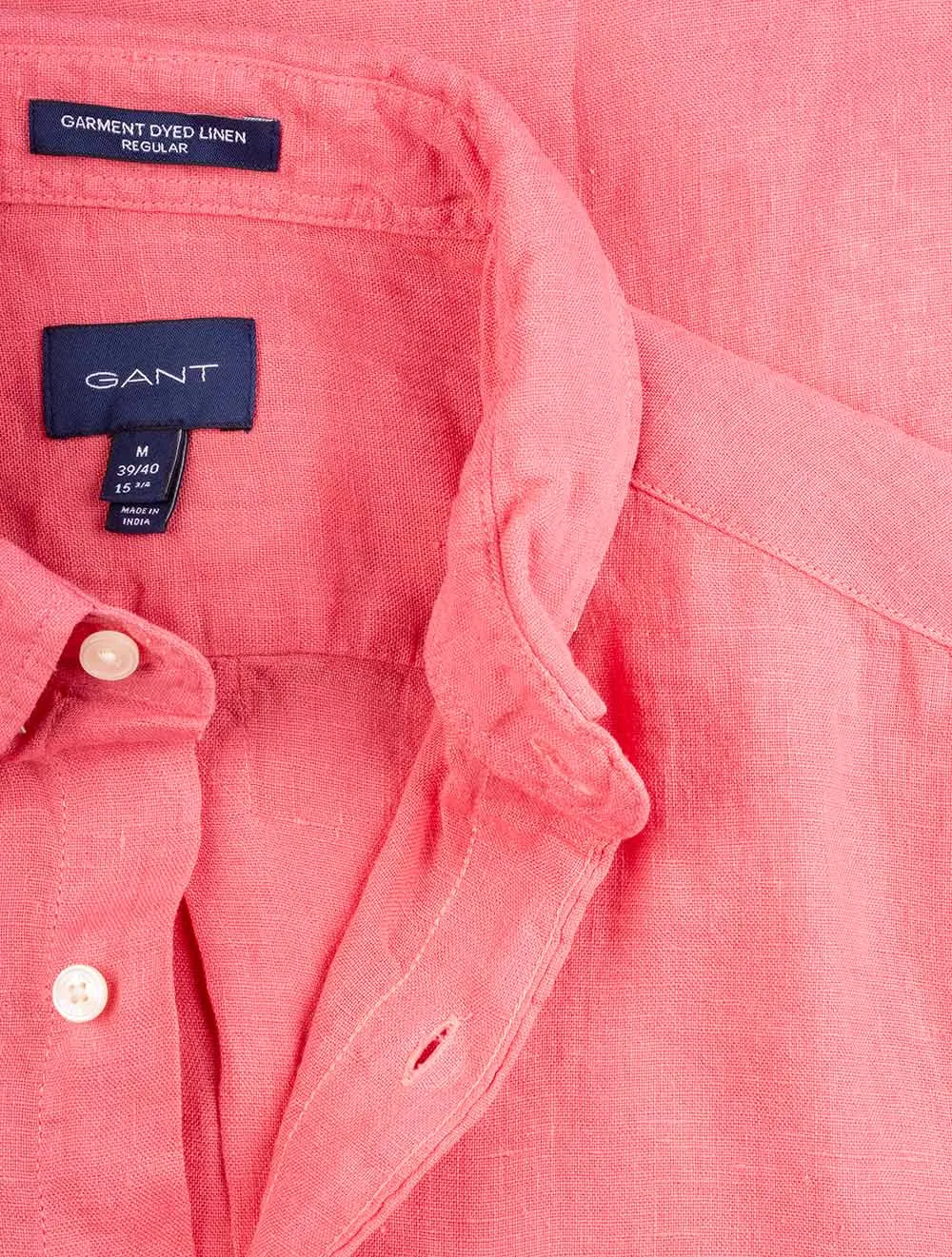 Regular Fit Garment Dyed Linen Shirt Rapture Rose