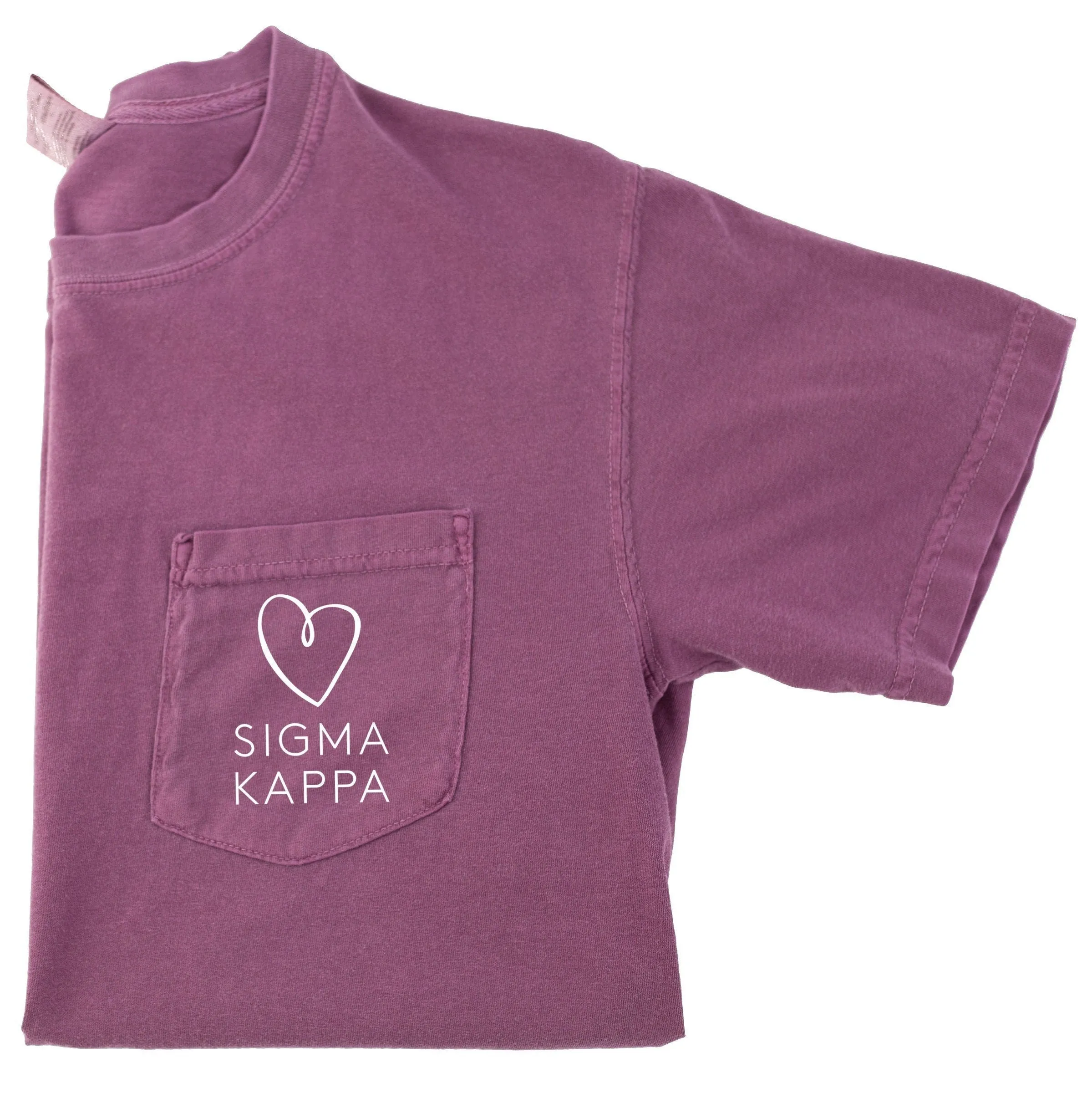 Sigma Kappa Love Pocket Tee - Berry