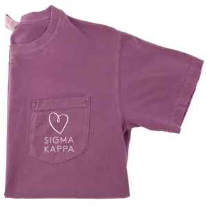 Sigma Kappa Love Pocket Tee - Berry