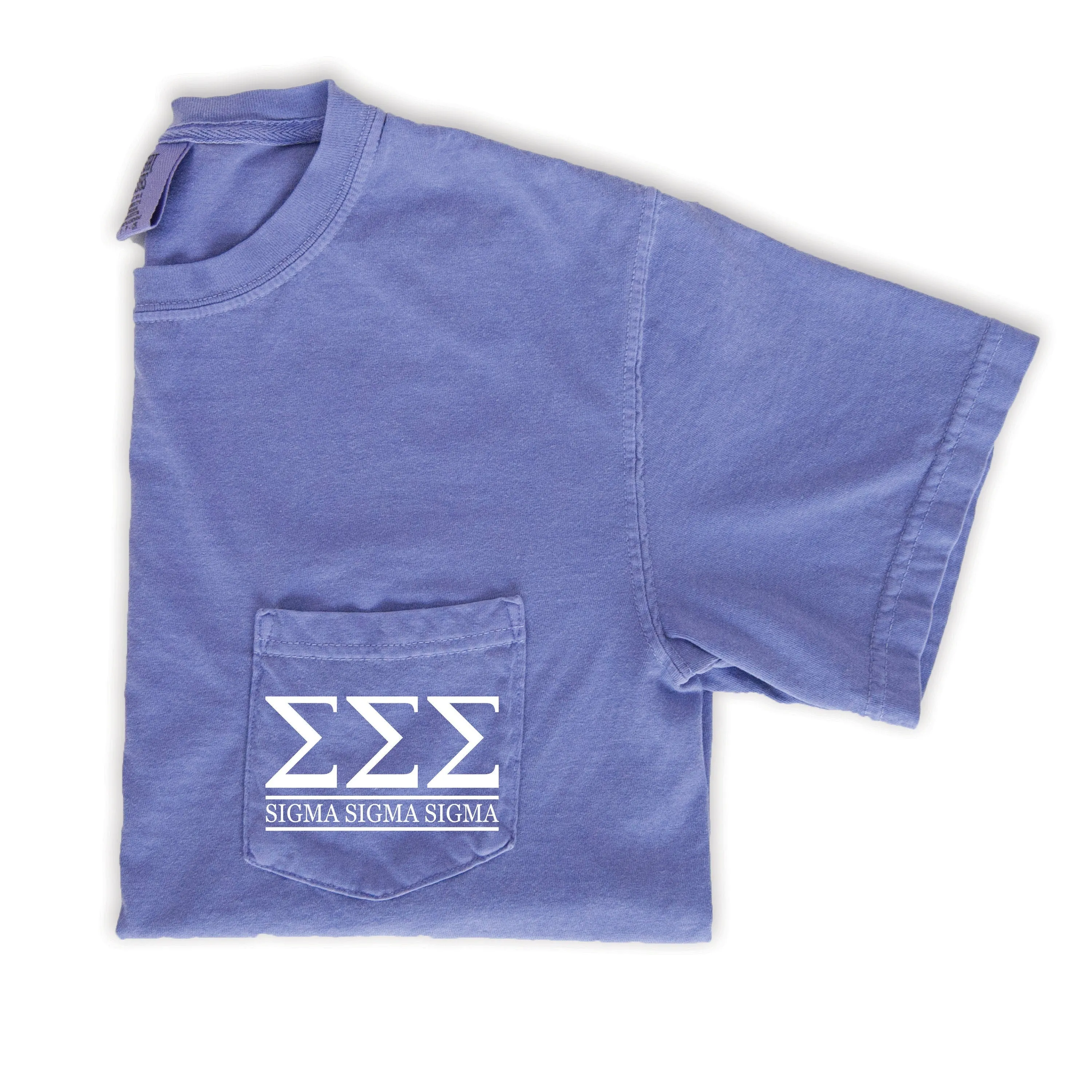 Sigma Sigma Sigma Block Letters Pocket Tee - Violet