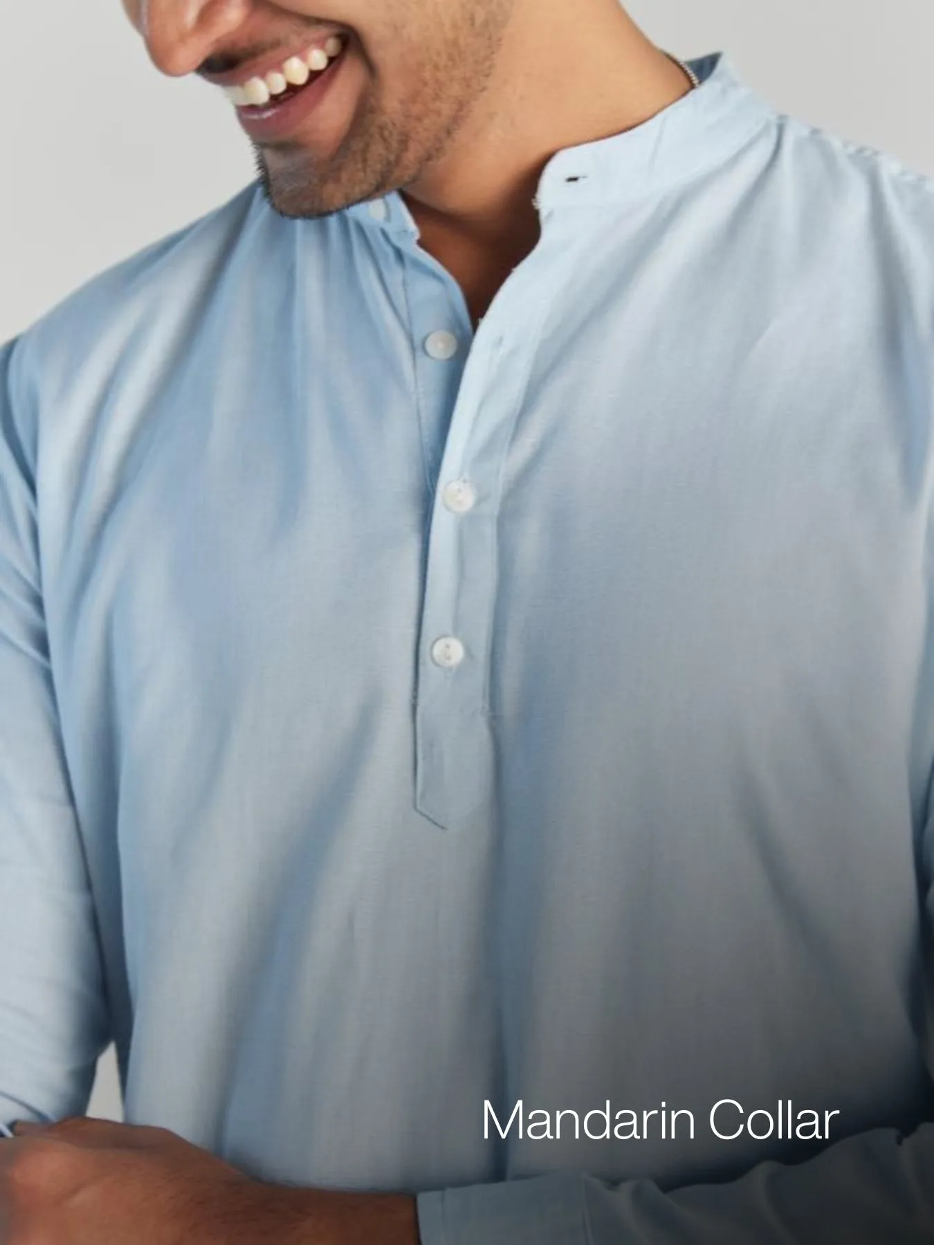 Sky Blue Airy Linen Long Kurta