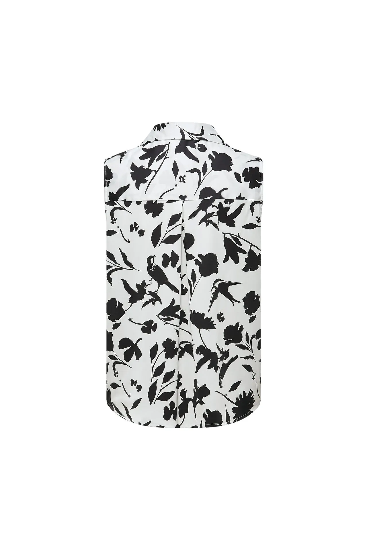 Sleeveless Floral Wrapped Blouse