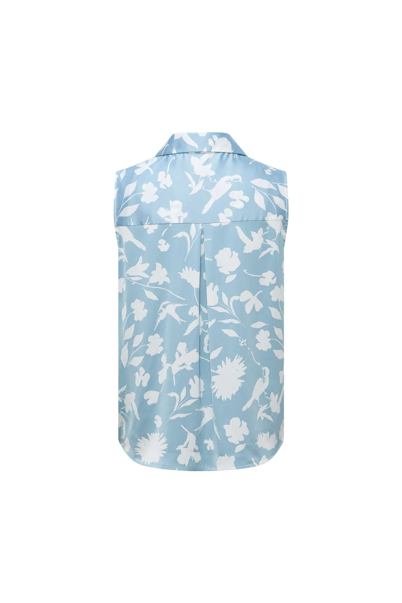 Sleeveless Floral Wrapped Blouse