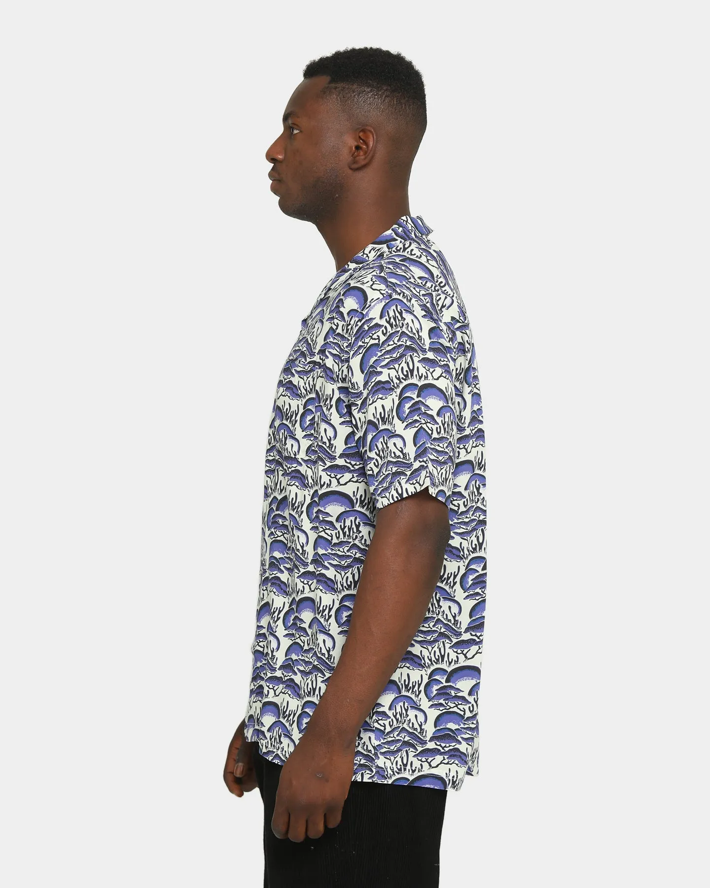 Stussy Coral Pattern Short Sleeve Shirt Blue