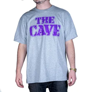 The Cave - T-Shirt - Classic Logo - Heather Grey & Purple - Large