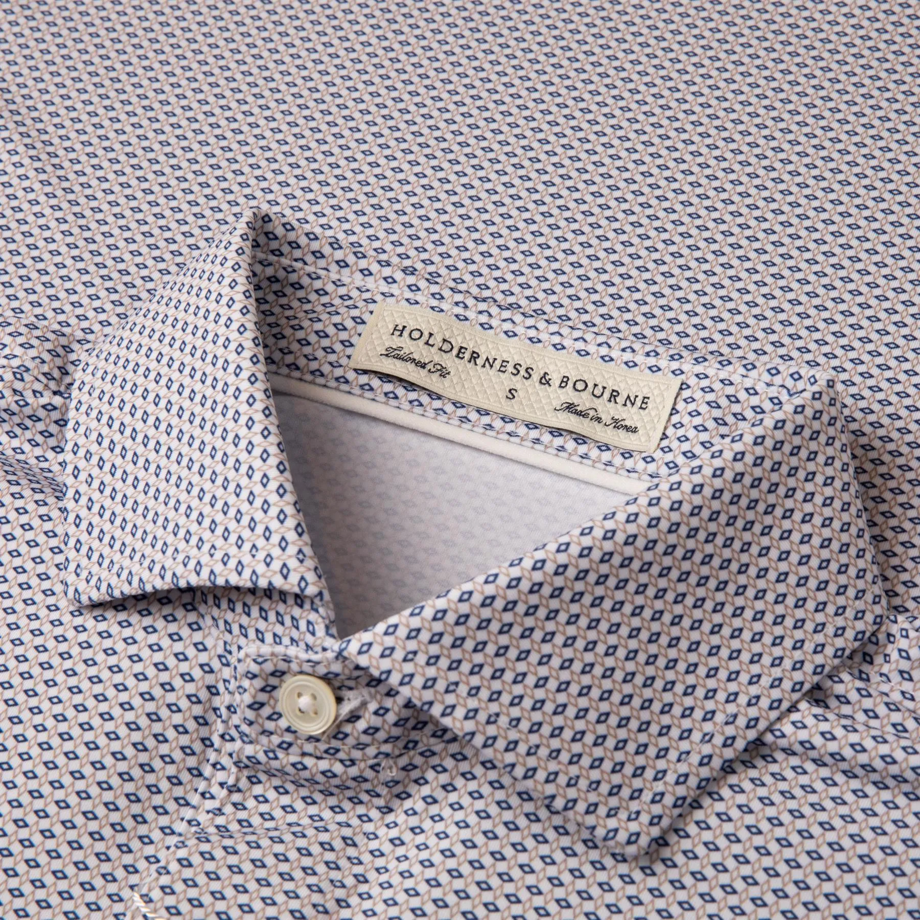 The Simmons Polo White/Navy/Fescue - AW24