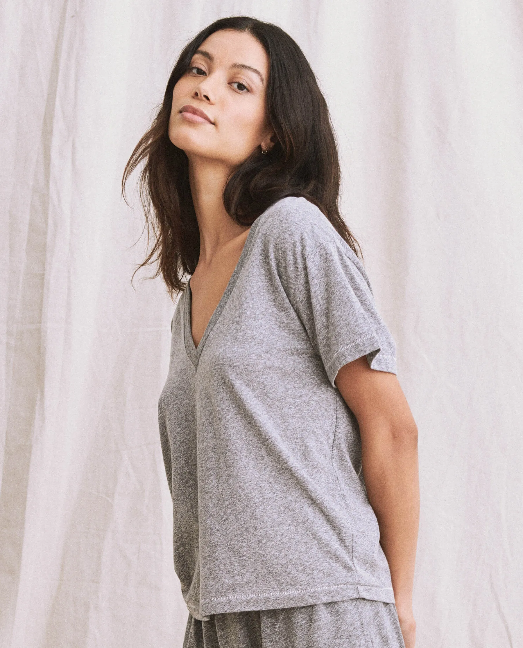 The V-Neck Tee. -- Heather Grey