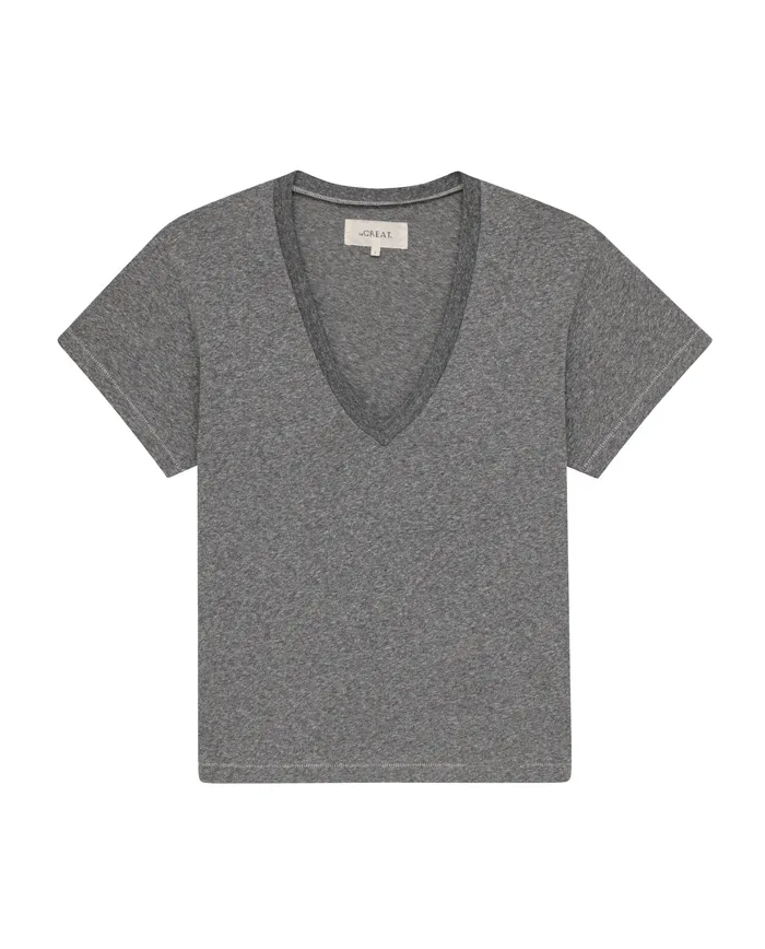The V-Neck Tee. -- Heather Grey