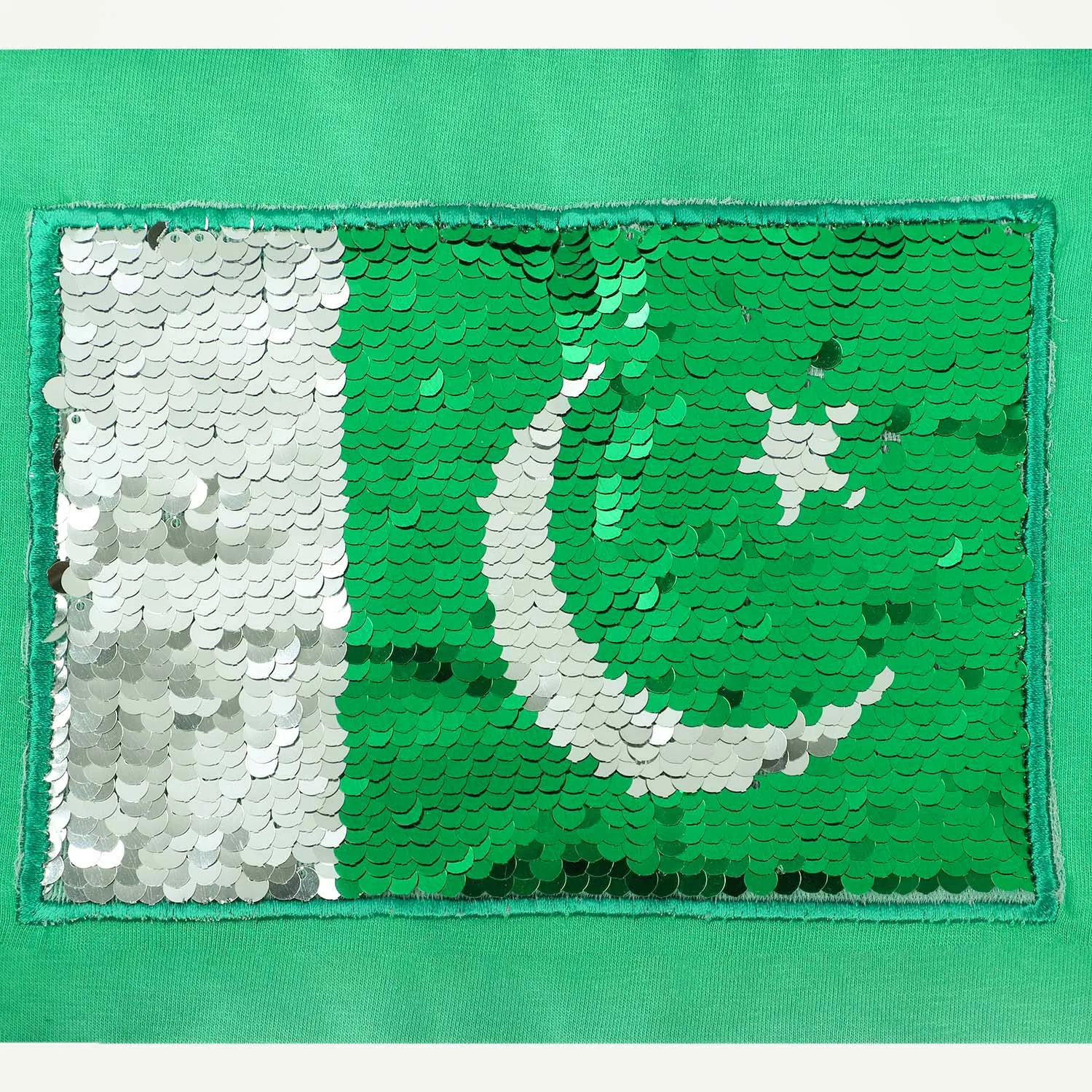 Unisex T-Shirt H/S Applique Flag -Fern Green