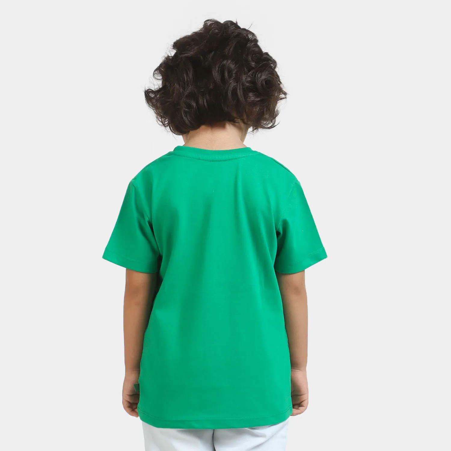 Unisex T-Shirt H/S Applique Flag -Fern Green