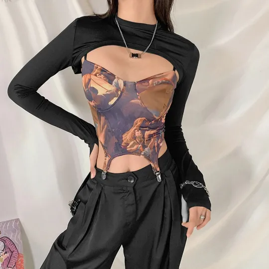 Vintage Harajuku Print Aesthetic Fashion Tees